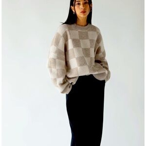 Oak and Fort checkered sweater very oversized size xxs